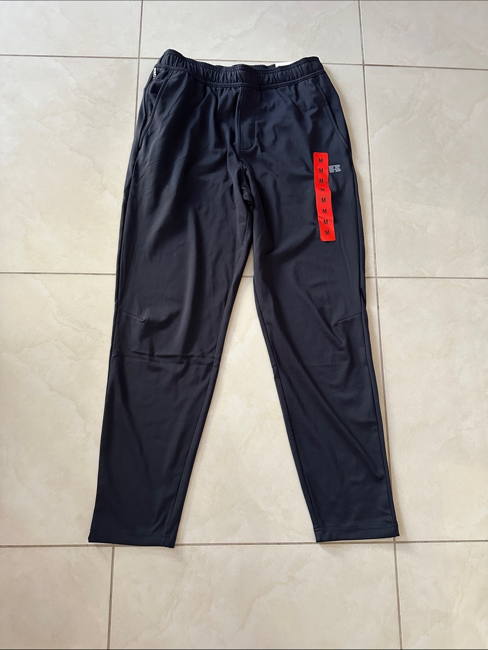 🆕 Russell Athletic Black Joggers with Red Accent